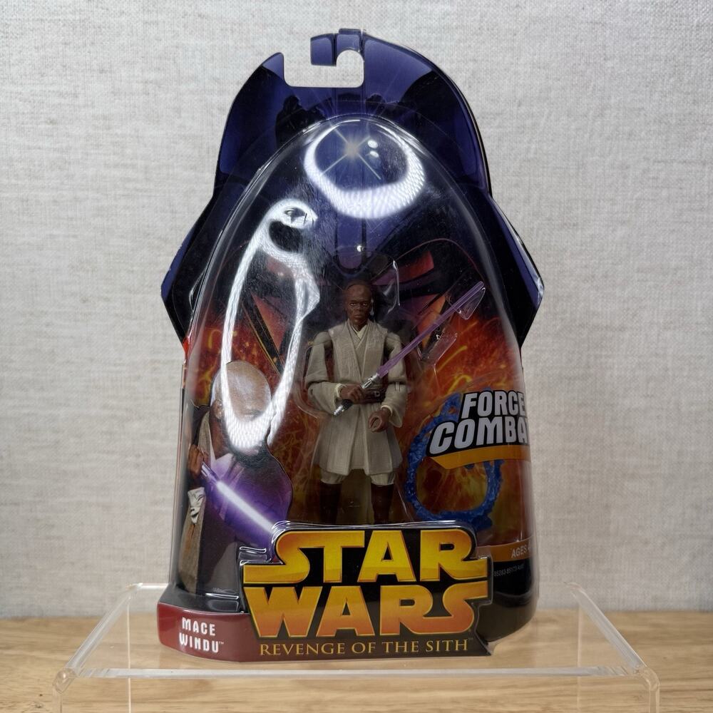 Star Wars Revenge Of The Sith Action Figure #10 Mace Windu Force Combat - NEW